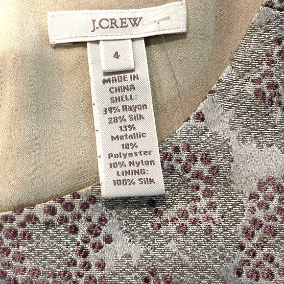 J. Crew Silk Blend Gold Metallic Shimmering Top NWT Size 4 - Picture 8 of 11